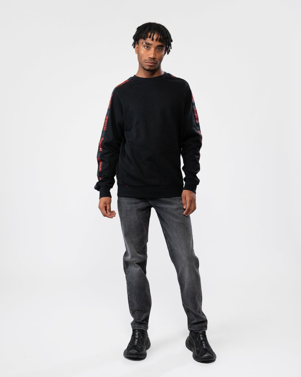HUGO HUGO Sporty Logo Tape Mens Loungewear Sweatshirt