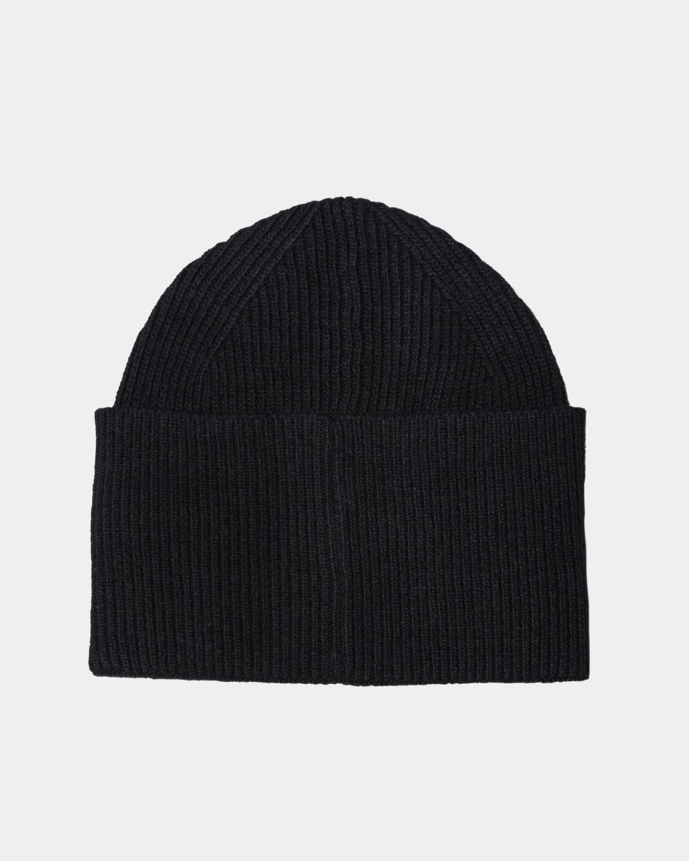 HUGO Xaff 6 Mens Knitted Beanie Hat With Ribbing and Red Logo Label - Black 001