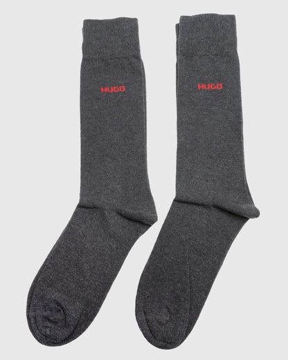 HUGO 2 Pack RS Uni Colour Mens Socks NOS