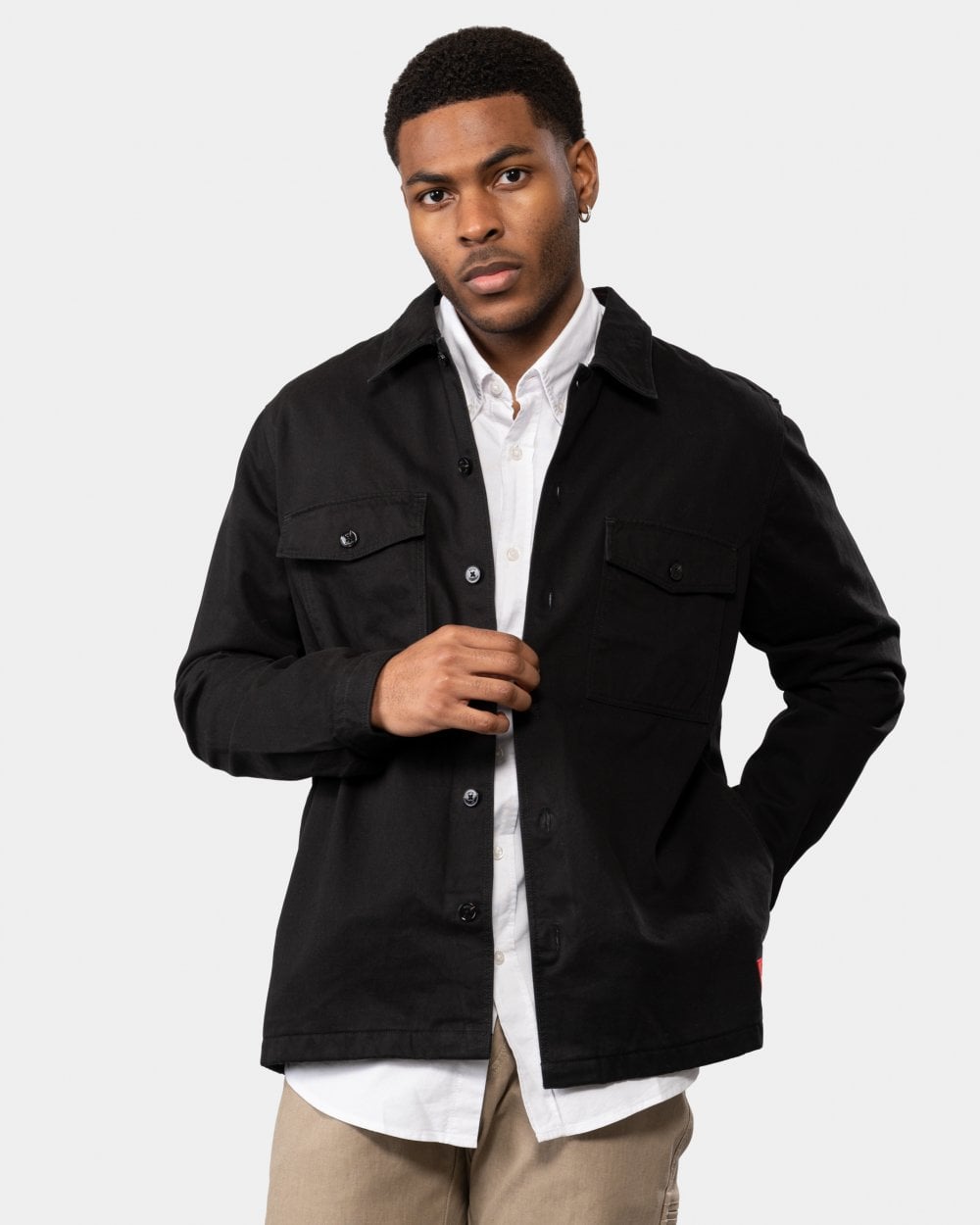HUGO HUGO Enalu Mens Cotton Gabardine Overshirt