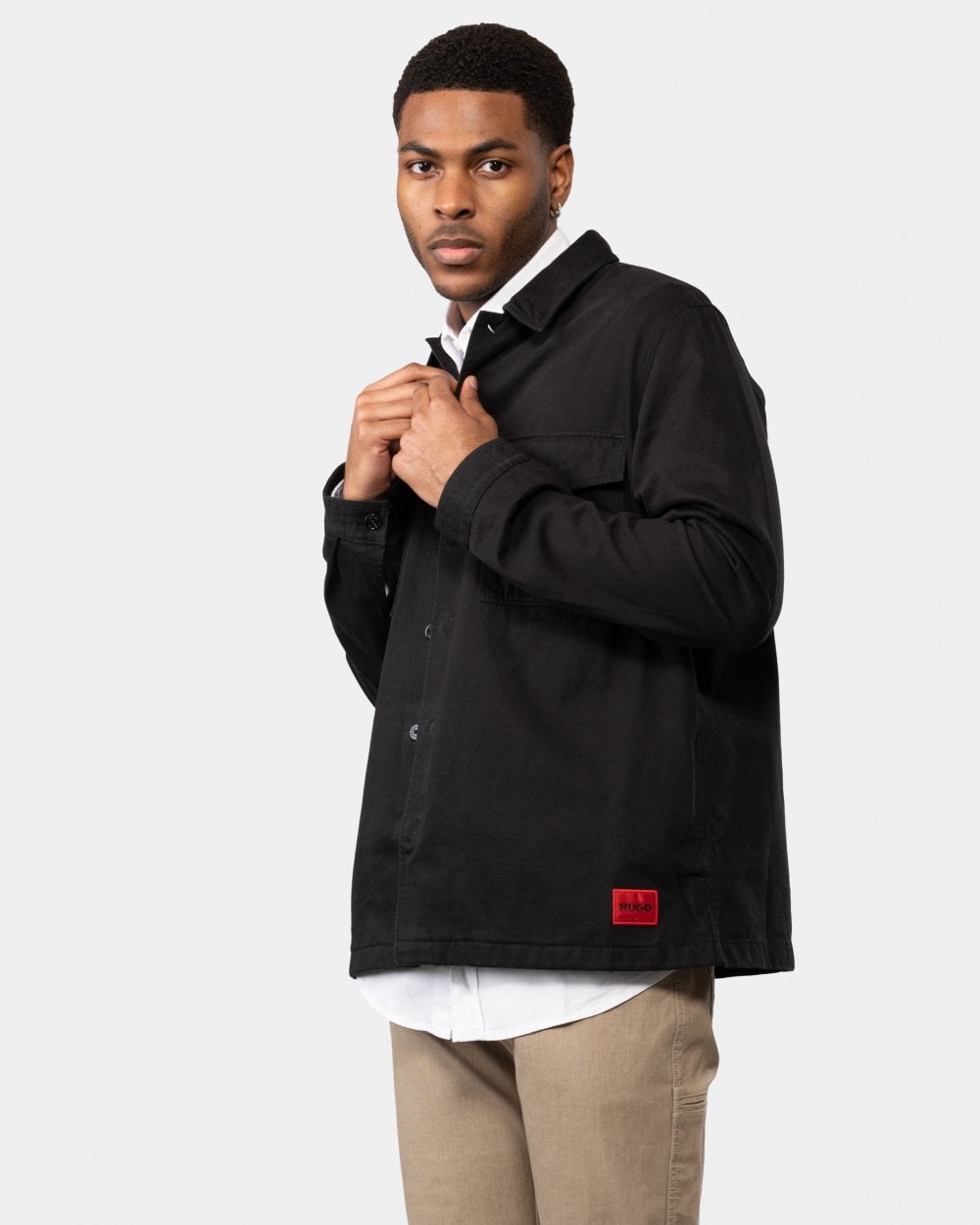 HUGO HUGO Enalu Mens Cotton Gabardine Overshirt