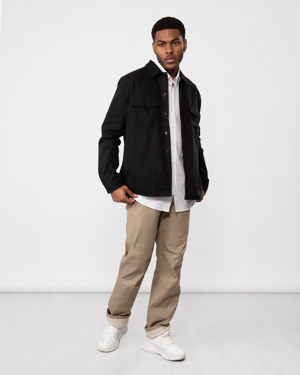 HUGO HUGO Enalu Mens Cotton Gabardine Overshirt