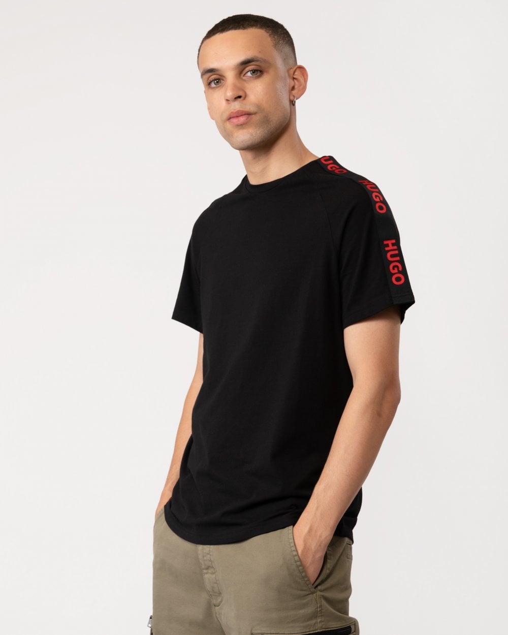 HUGO HUGO Sporty Logo Tape Mens Loungewear T-Shirt