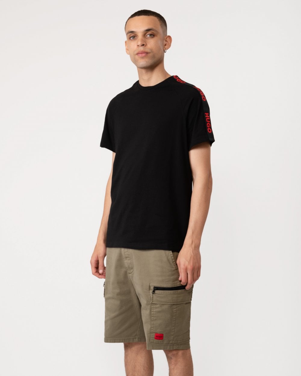 HUGO HUGO Sporty Logo Tape Mens Loungewear T-Shirt