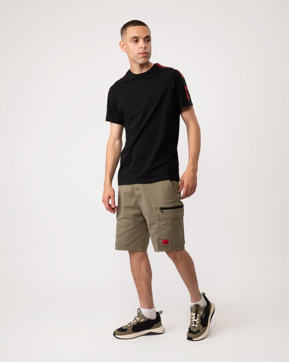 HUGO HUGO Sporty Logo Tape Mens Loungewear T-Shirt