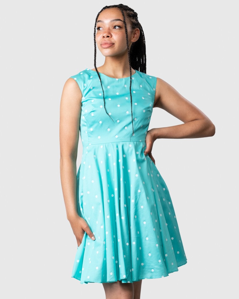 Joules Amelie Womens Dress - Ocean Green Elsa Spot