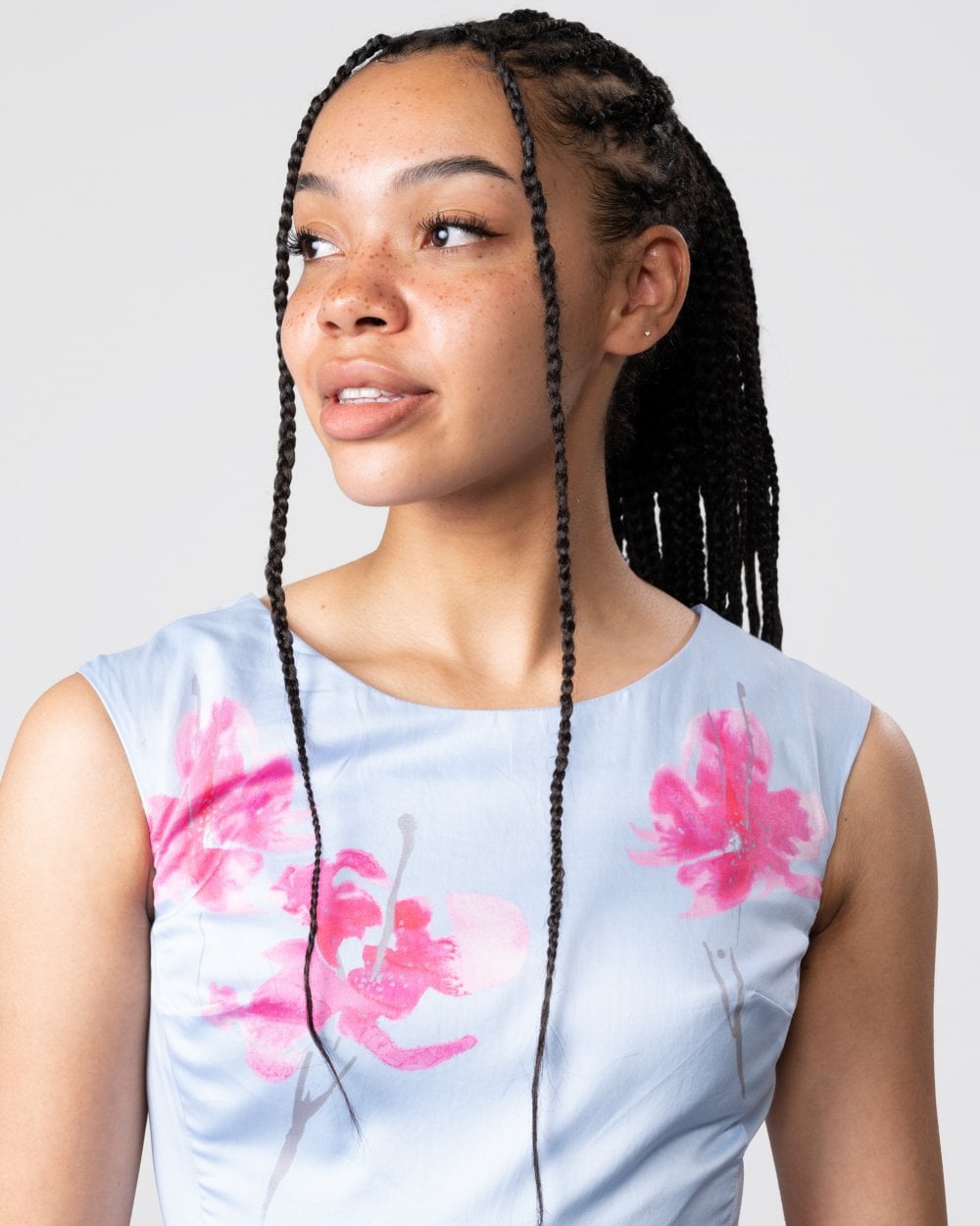 Joules Amelie Womens Dress - Sky Blue Orchid