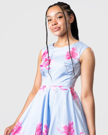 Joules Amelie Womens Dress - Sky Blue Orchid
