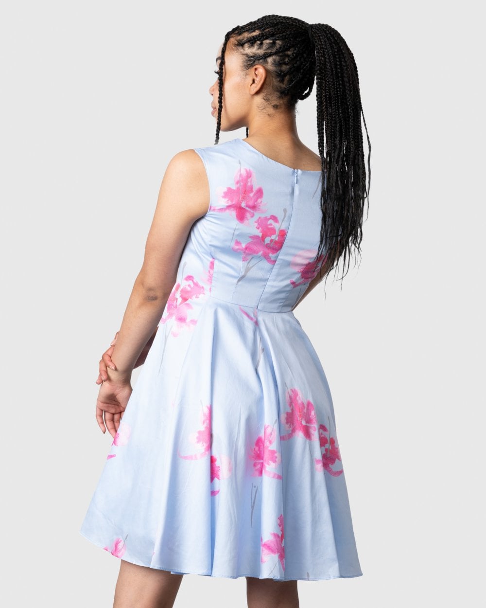 Joules Amelie Womens Dress - Sky Blue Orchid
