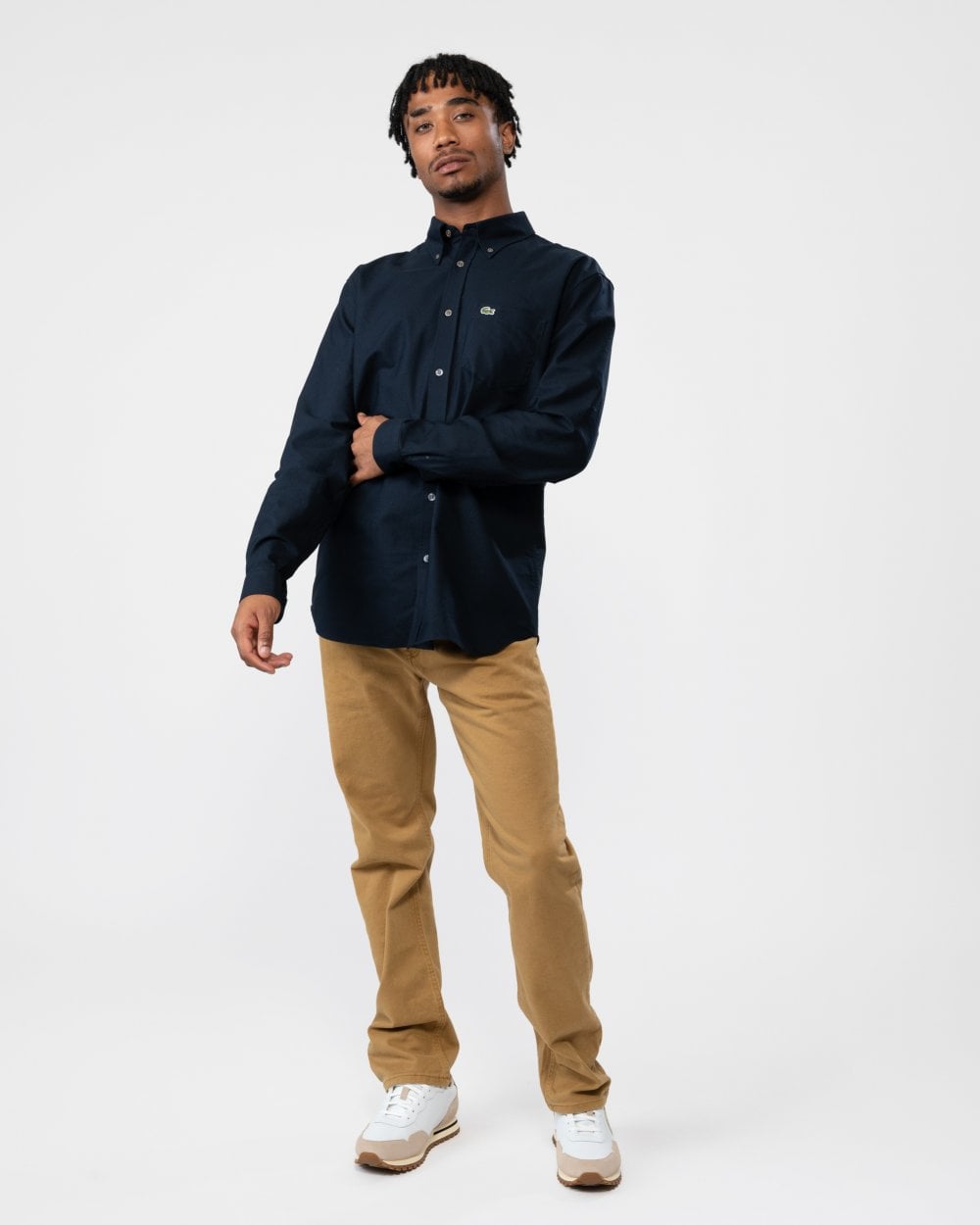 Lacoste Mens Casual Long Sleeve Woven Shirt - Navy F2W