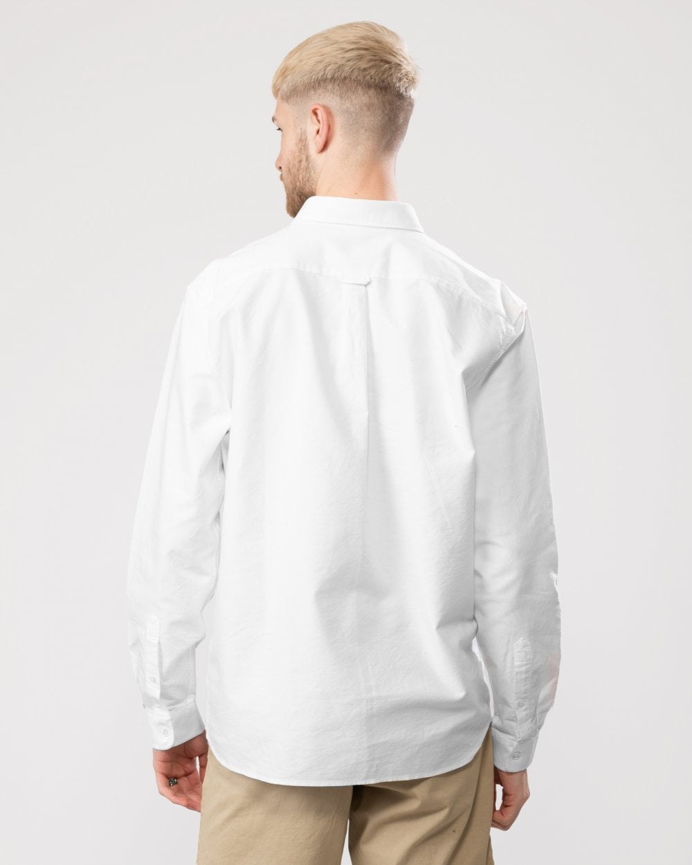 Lacoste Mens Casual Long Sleeve Woven Shirt - White 001