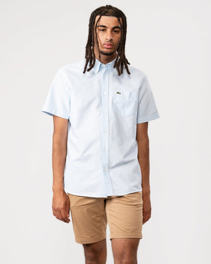 Lacoste Mens Casual Short Sleeve Woven Shirt