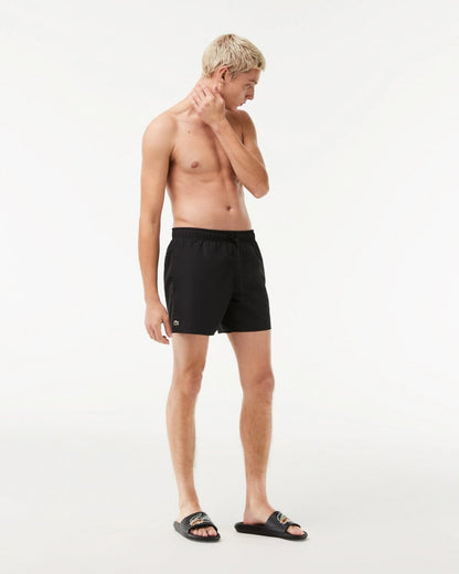 Lacoste Mens Light Quick-Dry Swim Shorts - Black/Green 964