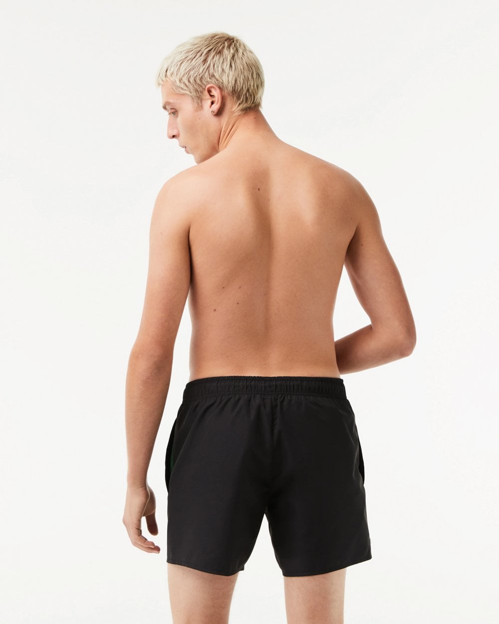 Lacoste Mens Light Quick-Dry Swim Shorts - Black/Green 964