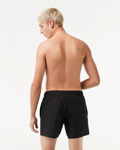 Lacoste Mens Light Quick-Dry Swim Shorts - Black/Green 964