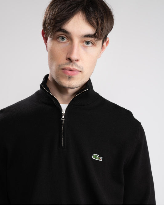 Lacoste Half Zip Logo Mens Sweatshirt - Black 031
