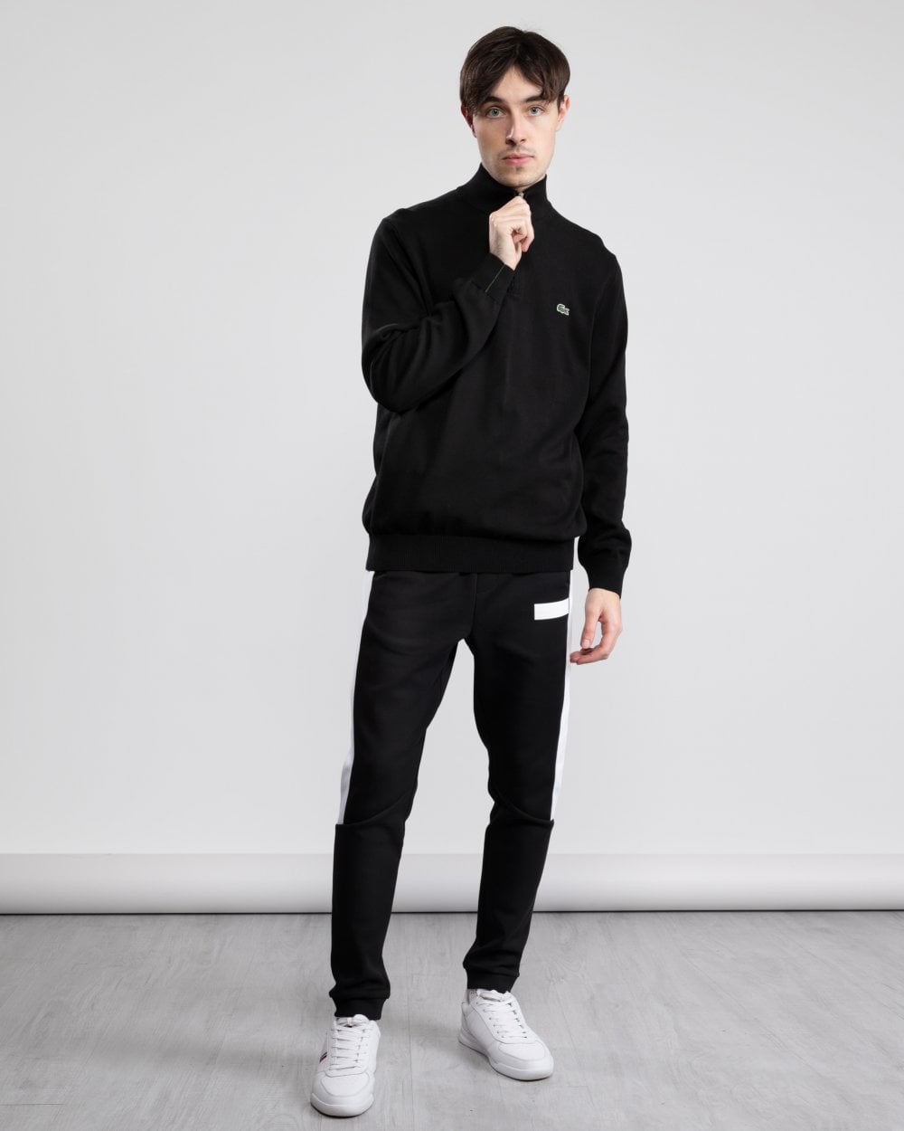 Lacoste Half Zip Logo Mens Sweatshirt - Black 031