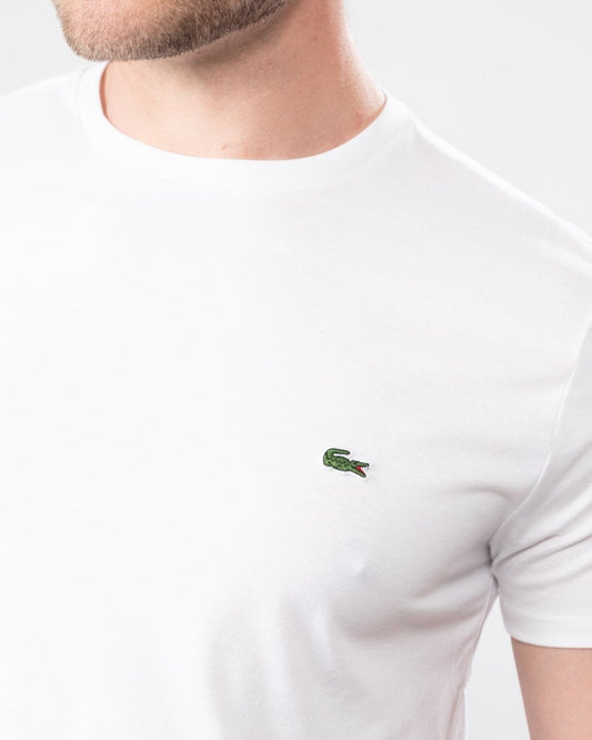 Lacoste Mens Crew Neck Pima Cotton Jersey T-Shirt - White 001