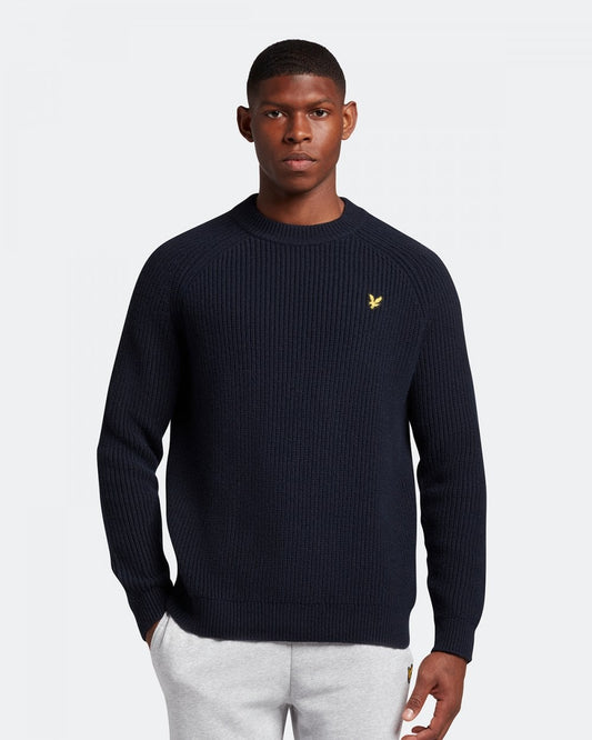 Lyle & Scott Shaker-Stitch Mens Mock Neck Jumper