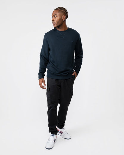 Lyle & Scott Tonal Eagle Mens Crew Neck Sweatshirt - Z271 Dark Navy