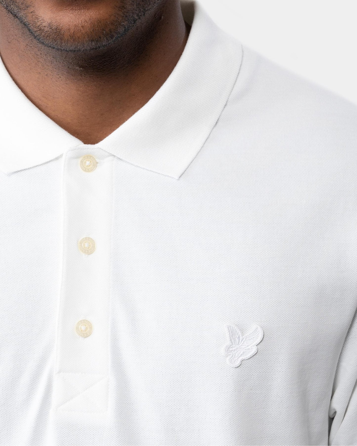 Lyle & Scott Tonal Eagle Mens Polo Shirt - 626 White