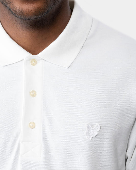 Lyle & Scott Tonal Eagle Mens Polo Shirt - 626 White