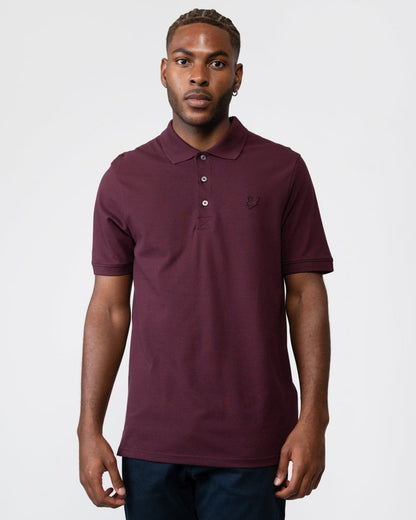 Lyle & Scott Tonal Eagle Mens Polo Shirt - Z562 Burgundy
