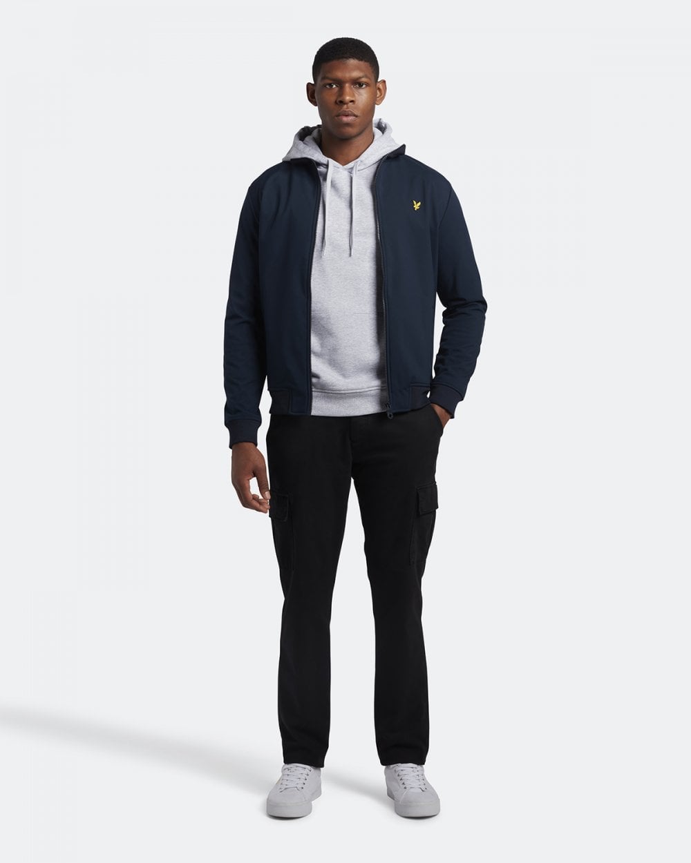 Lyle & Scott Mens Pullover Hoodie - D24 Light Grey Marl