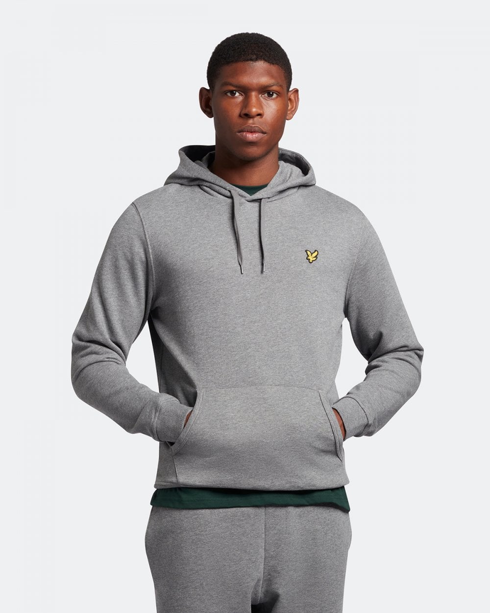 Lyle & Scott Mens Pullover Hoodie - T28 Mid Grey Marl - CHO - Designer Mens Hoodies