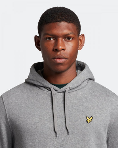 Lyle & Scott Mens Pullover Hoodie - T28 Mid Grey Marl