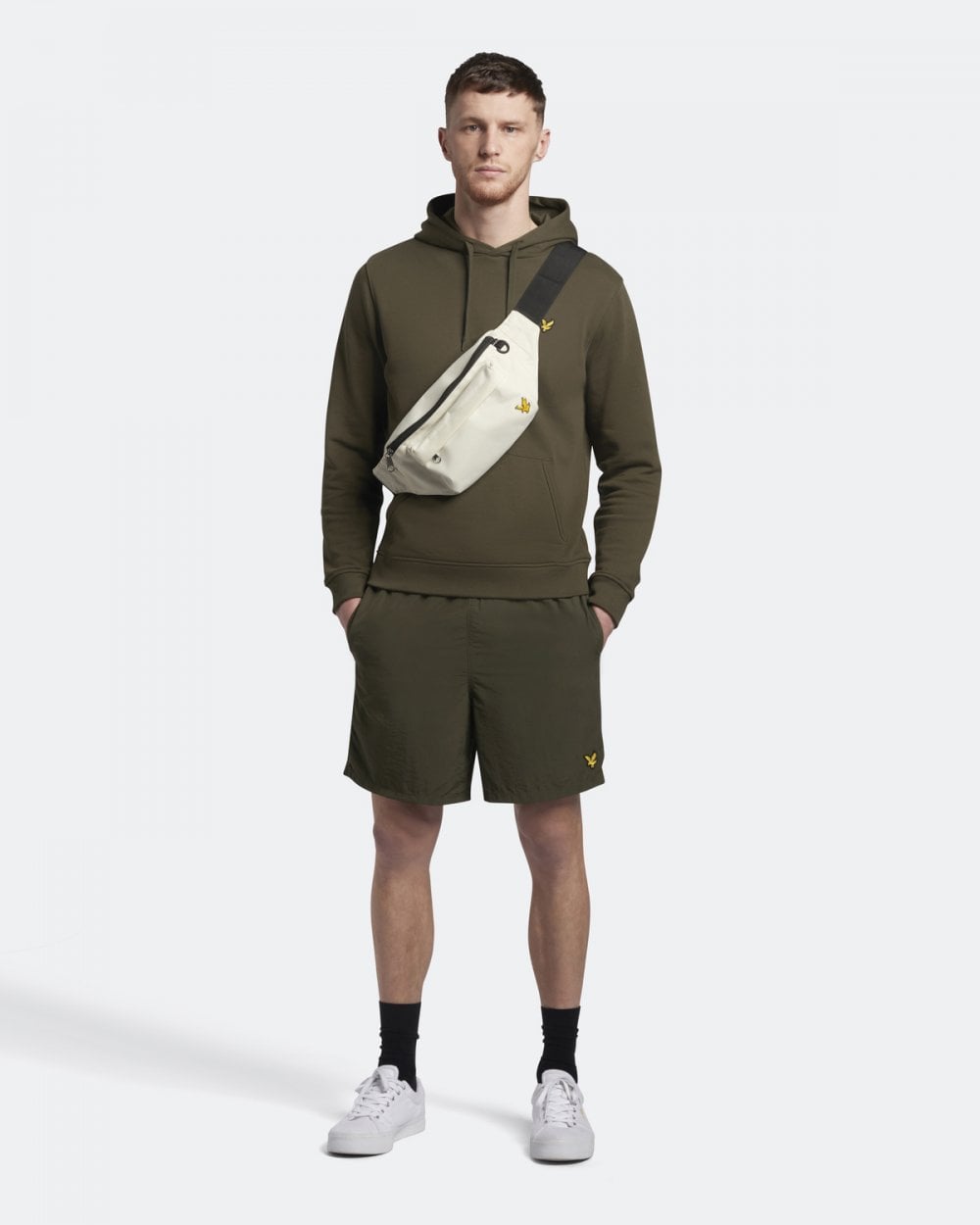 Lyle & Scott Mens Pullover Hoodie - W485 Olive