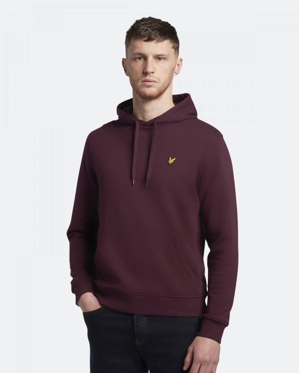 Lyle & Scott Mens Pullover Hoodie - Z562 Burgundy - CHO - Designer Mens Hoodies