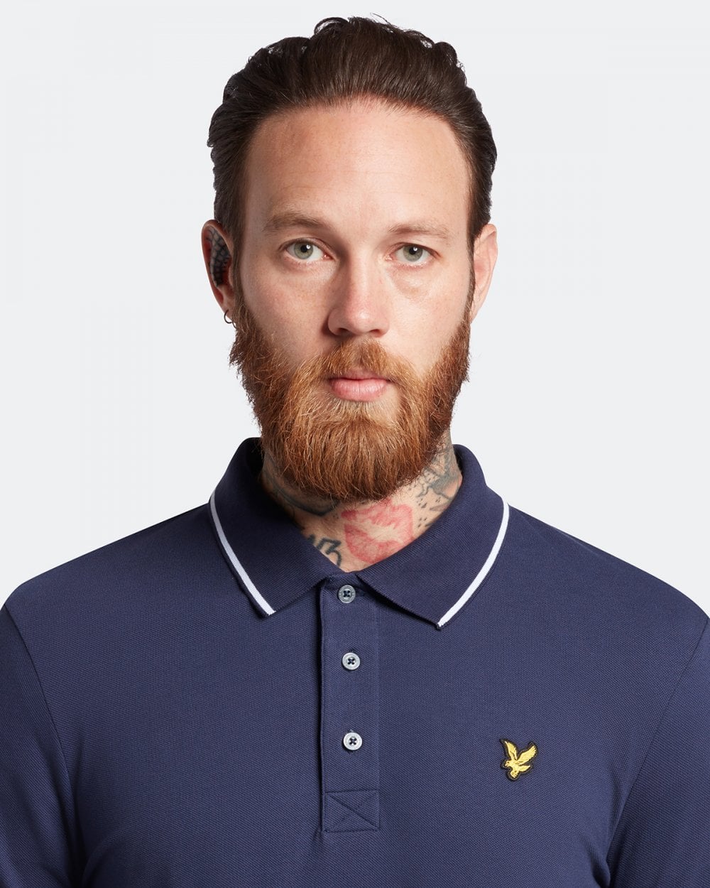 Lyle & Scott Tipped Mens Polo Shirt SP1524VOG - W190 Navy/ White