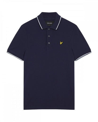Lyle & Scott Tipped Mens Polo Shirt SP1524VOG - W190 Navy/ White