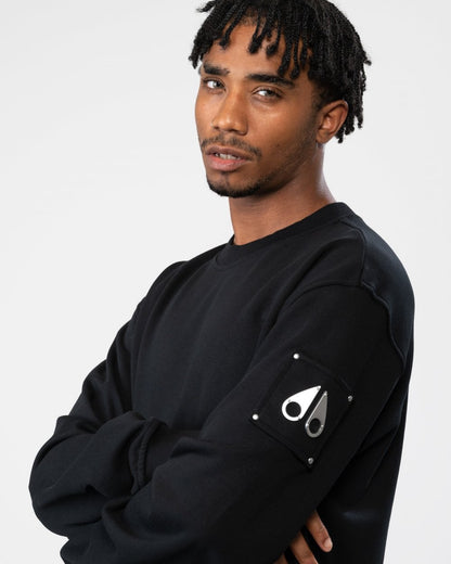 Moose Knuckles Hartsfield Mens Crew Neck Sweatshirt - Black