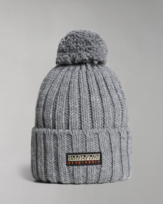 Napapijri Fea 2 Bobble Hat - Medium Grey Melange 160