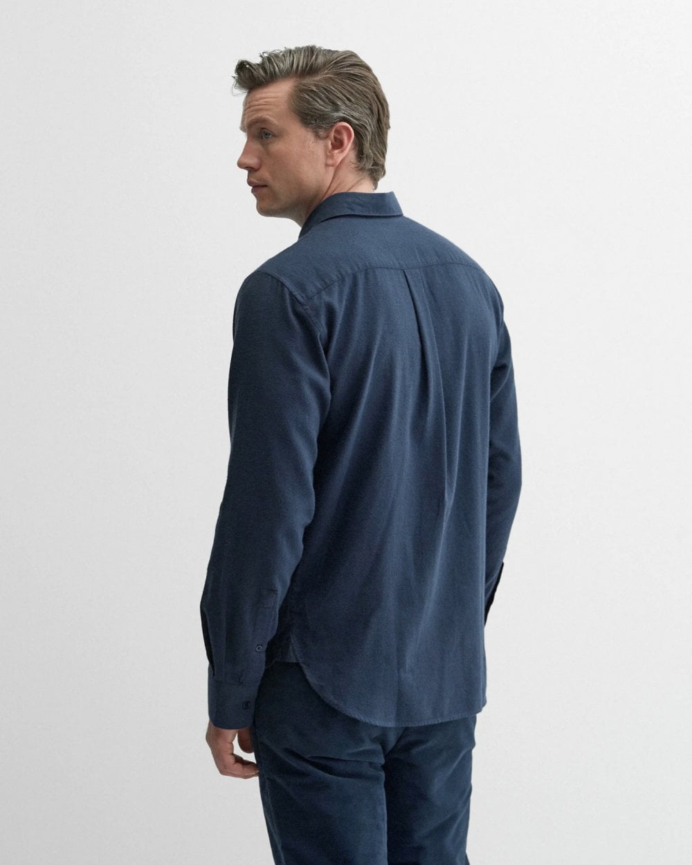 Oliver Sweeney Hawkesworth Mens Brushed Cotton Shirt - Navy