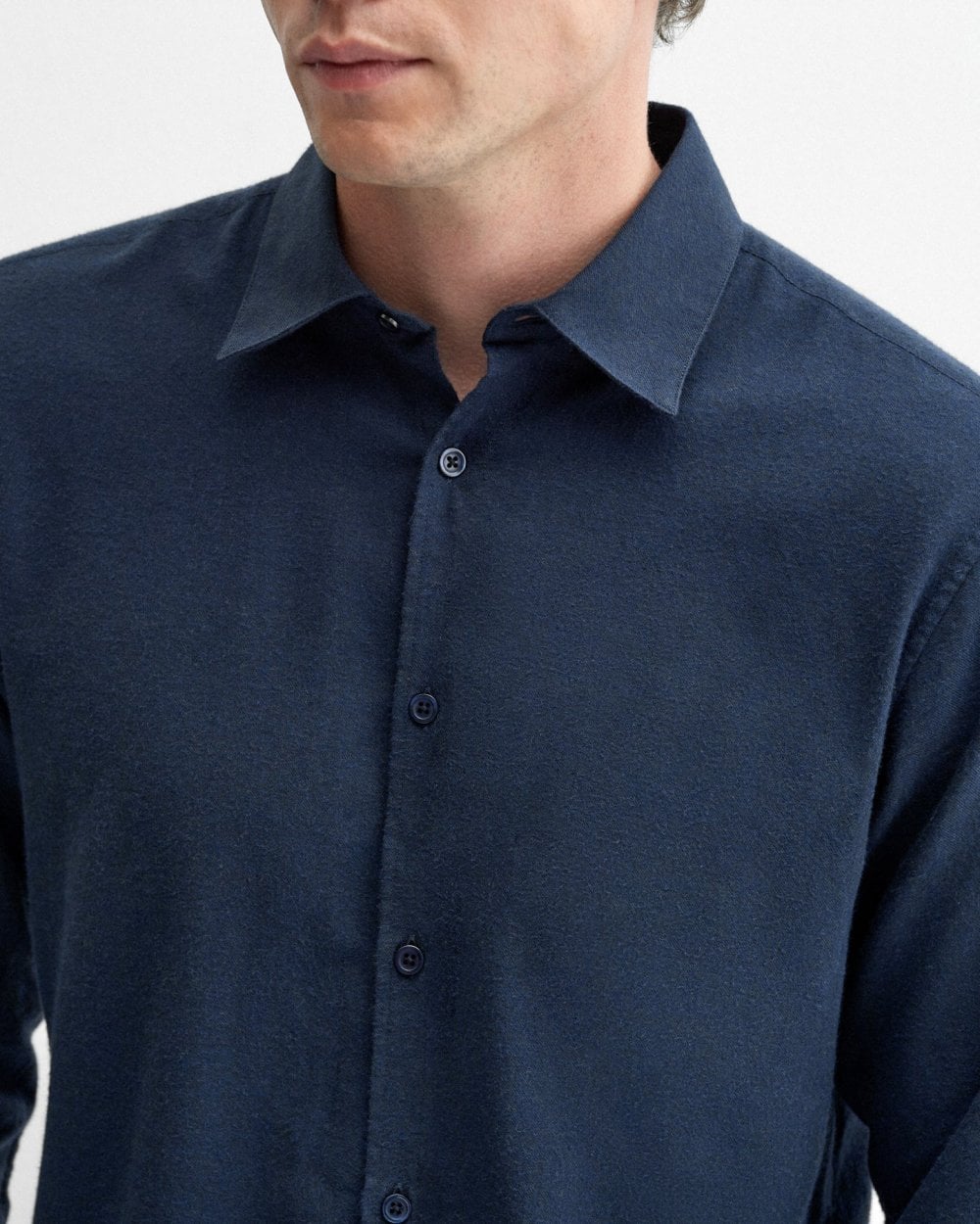 Oliver Sweeney Hawkesworth Mens Brushed Cotton Shirt - Navy