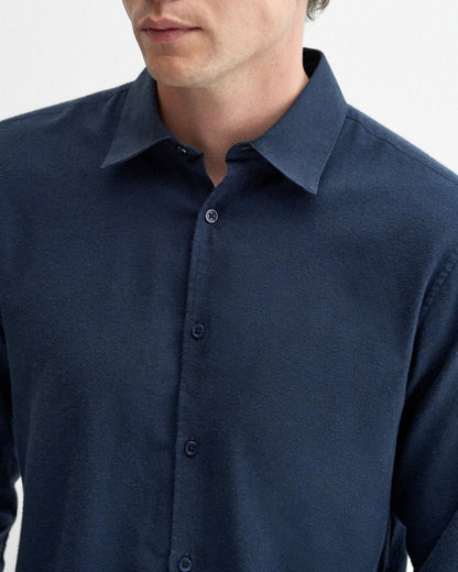 Oliver Sweeney Hawkesworth Mens Brushed Cotton Shirt - Navy