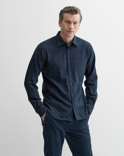 Oliver Sweeney Hawkesworth Mens Brushed Cotton Shirt - Navy