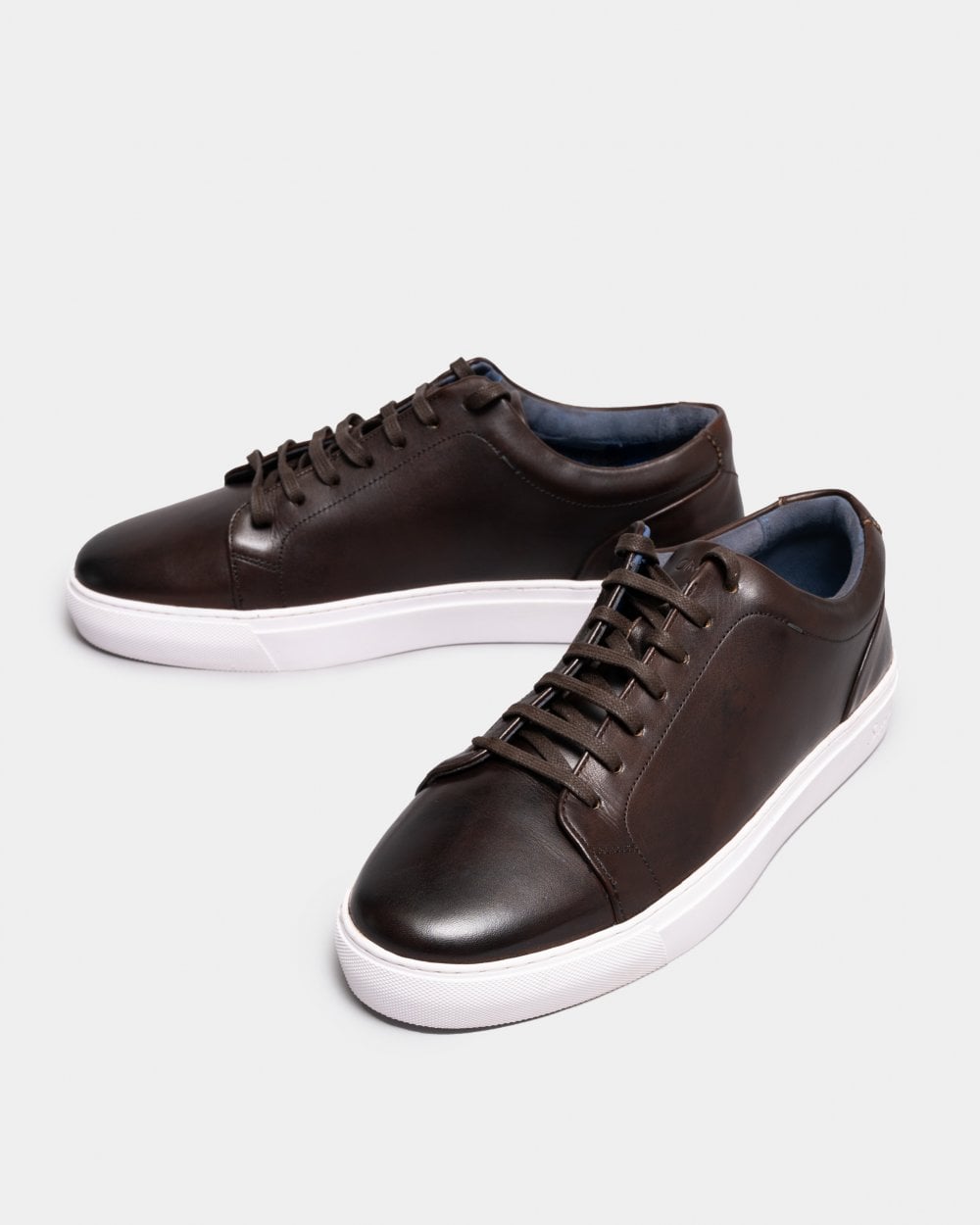 Oliver Sweeney Hayle Antiqued Calf Leather Mens Trainers - Brown