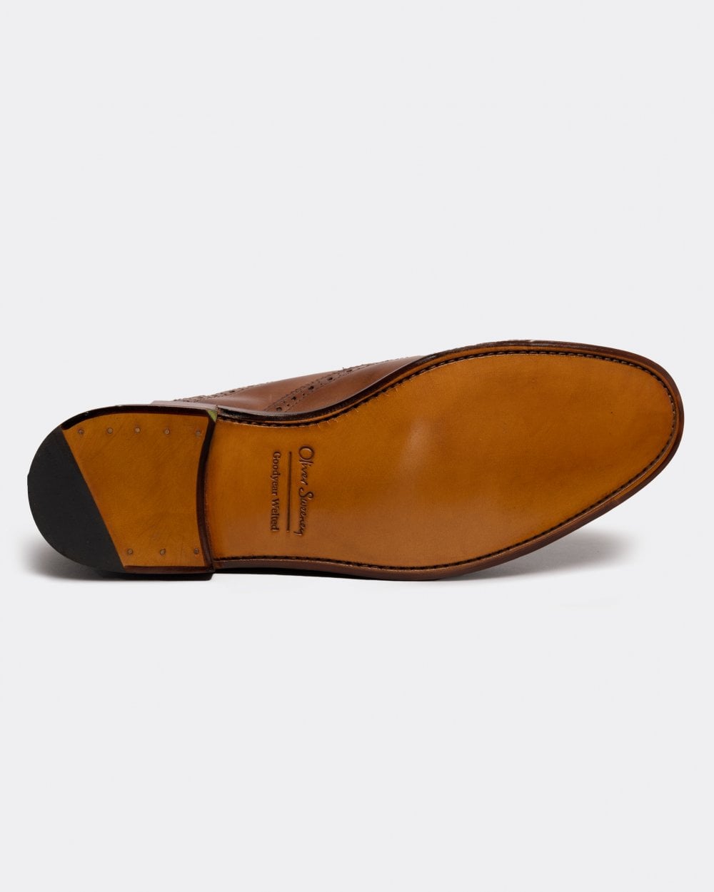 Oliver Sweeney Aldeburgh Mens Leather Brogue - Dark Tan