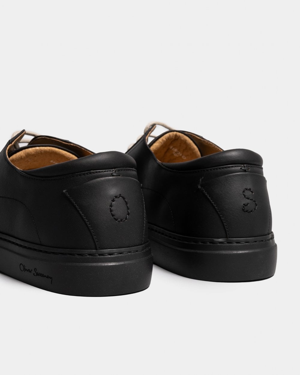 Oliver Sweeney Sirolo Mens Calf Leather Lightweight Trainers - Black