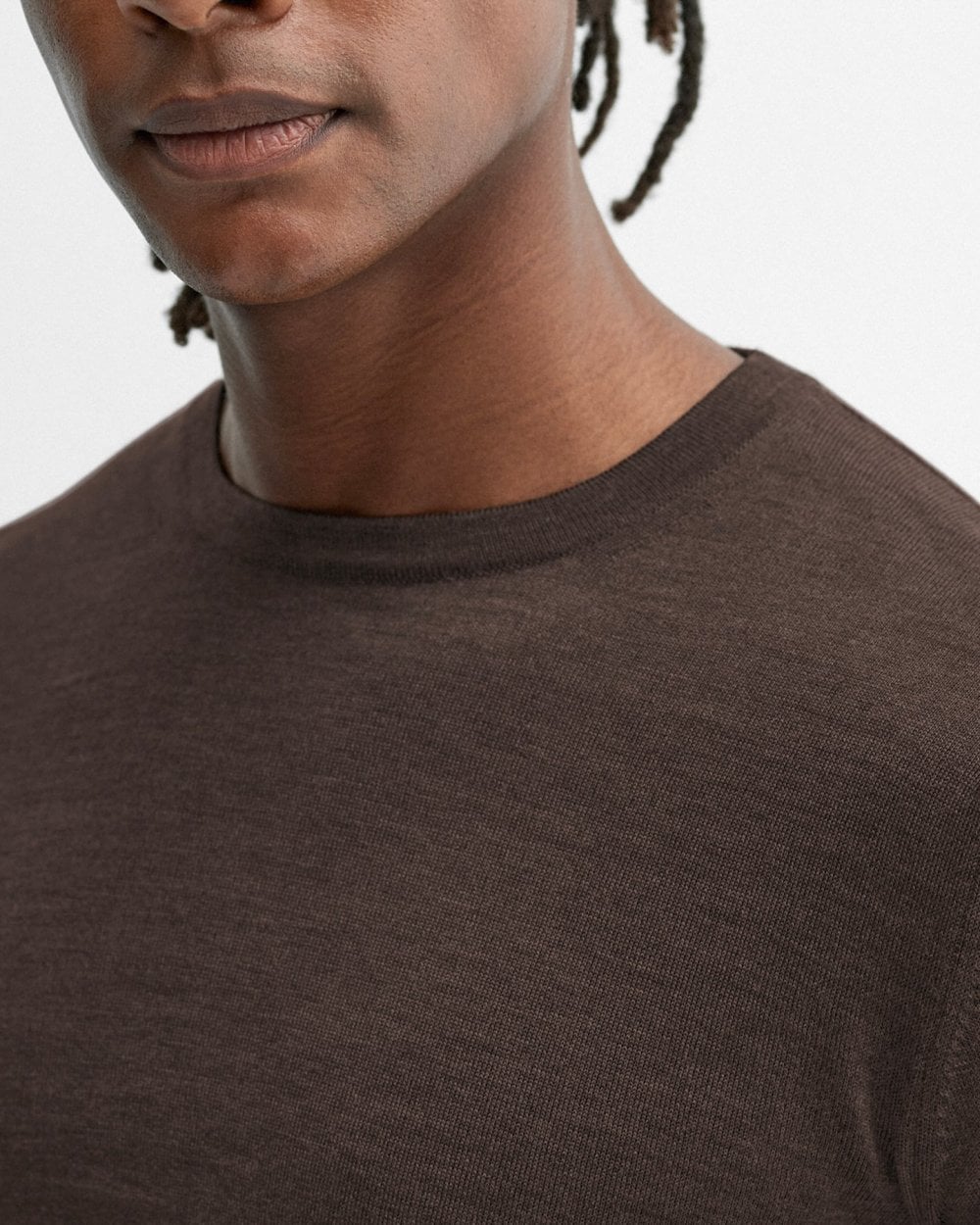 Oliver Sweeney Camber Mens Crew Neck Jumper - Chocolate