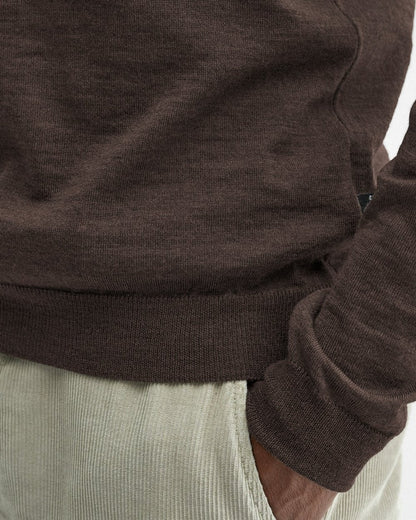 Oliver Sweeney Camber Mens Crew Neck Jumper - Chocolate