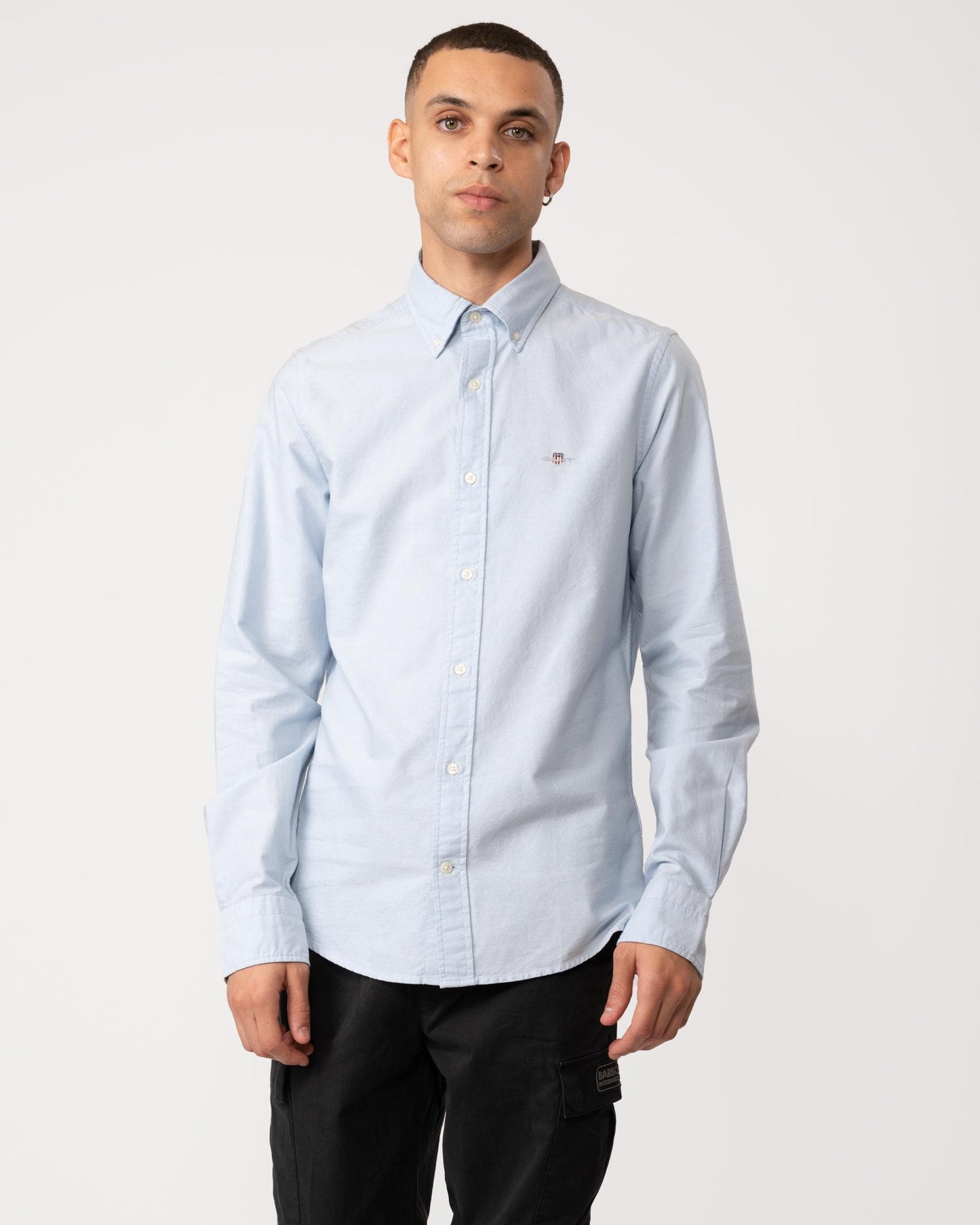 GANT Mens Slim Fit Long Sleeve Oxford Shirt - 455 Light Blue