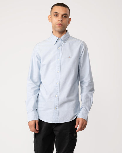 GANT Mens Slim Fit Long Sleeve Oxford Shirt - 455 Light Blue