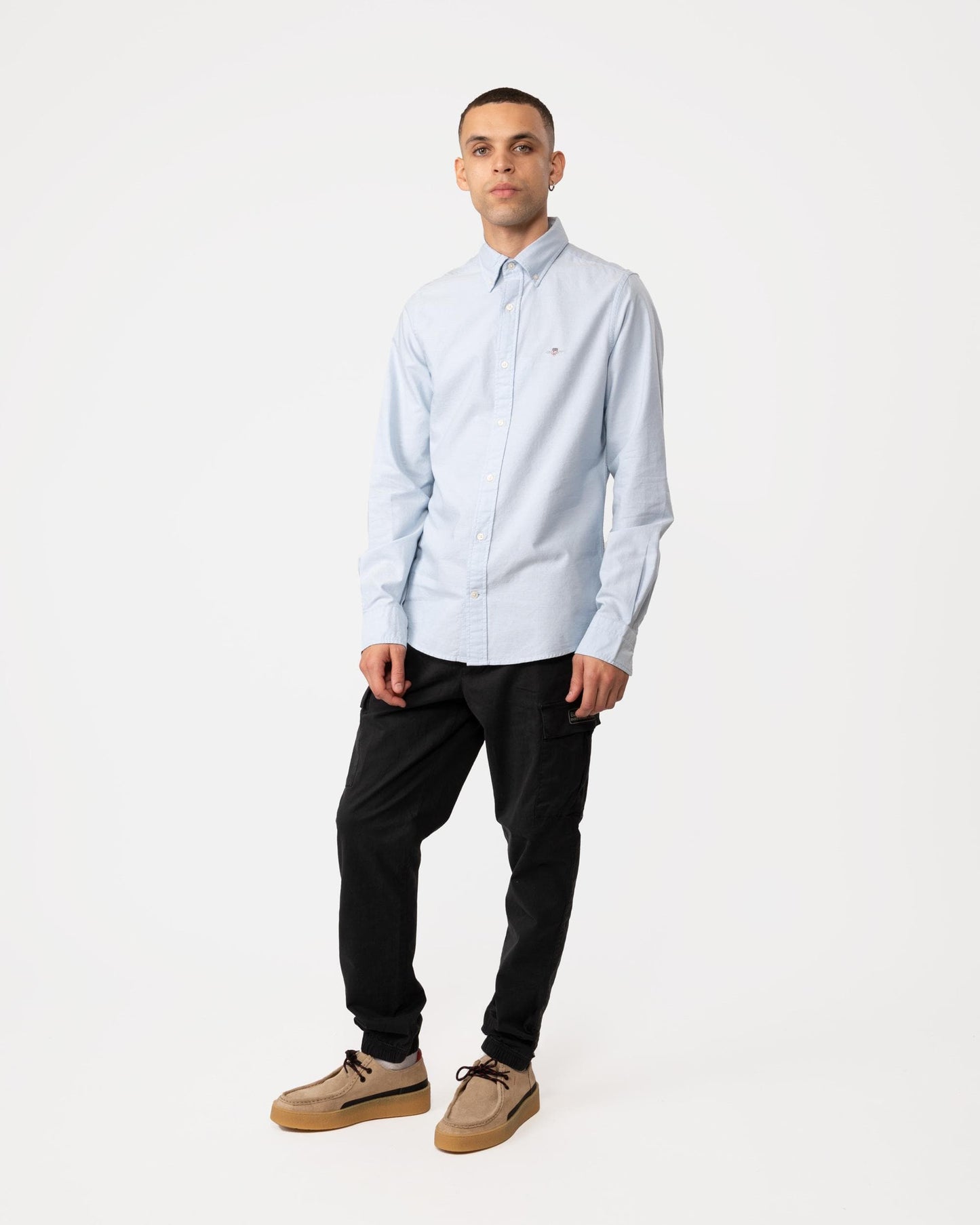 GANT Mens Slim Fit Long Sleeve Oxford Shirt - 455 Light Blue