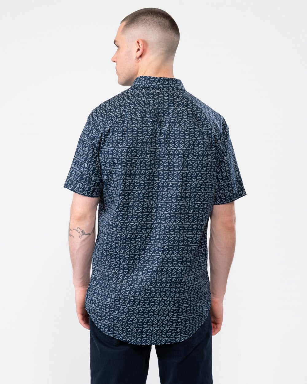 Armani Exchange Mens Short Sleeve AOP Shirt