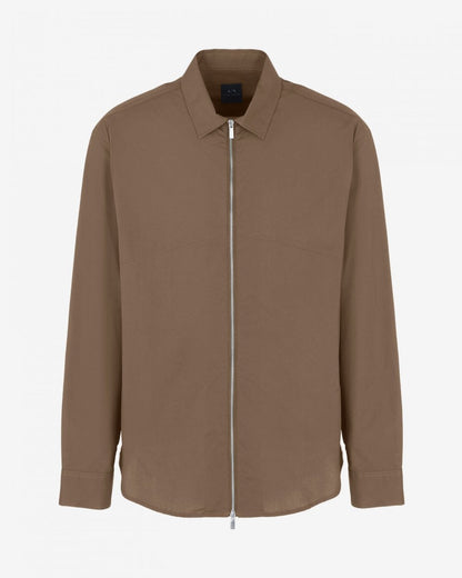Armani Exchange Mens Zip Overshirt - Crocodile